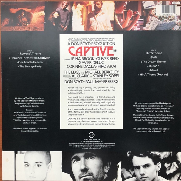 The Edge Captive Movie Soundtrack Vinyl Lp '86 - Picture 2 of 7